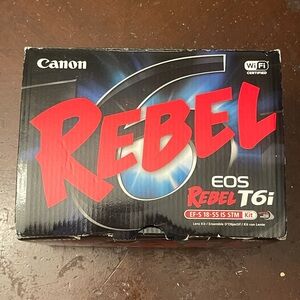 Canon EOS Rebel T6i 24.2 MP Digital SLR Camera - Black Tested Pre-Owned